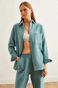 Oversized Basic Muslin Shirt