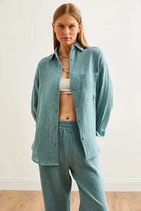 Oversized Basic Muslin Shirt