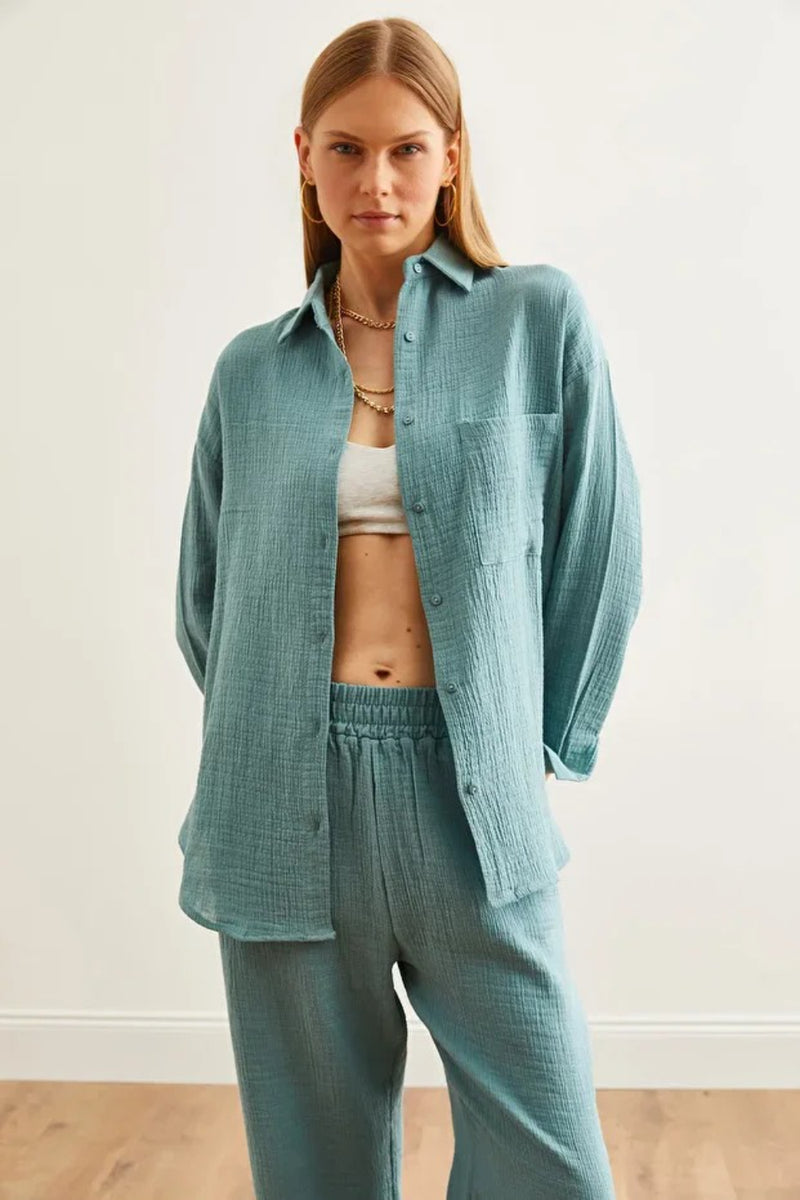 Oversized Basic Muslin Shirt