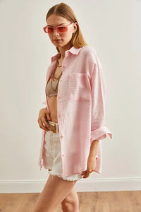 Oversized Basic Muslin Shirt