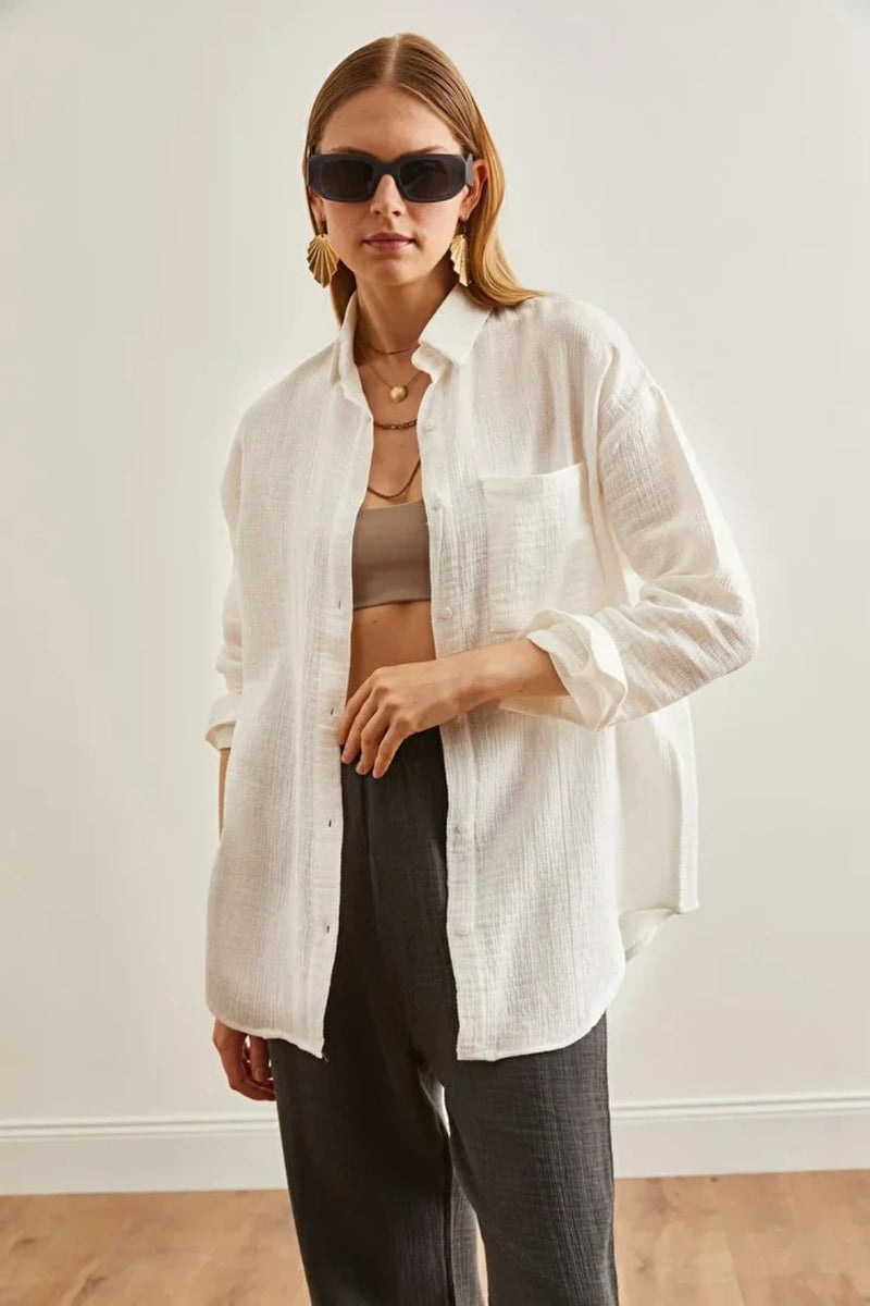Oversized Basic Muslin Shirt