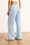 Textured Elastic Waist Pocketed Flowing Pants