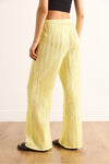 Textured Elastic Waist Pocketed Flowing Pants