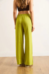 Basic Belted Woven Viscose Palazzo Pants