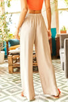 Basic Belted Woven Viscose Palazzo Pants
