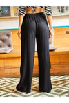 Basic Belted Woven Viscose Palazzo Pants
