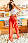 Basic Belted Woven Viscose Palazzo Pants