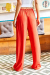 Basic Belted Woven Viscose Palazzo Pants