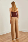 Basic Belted Woven Viscose Palazzo Pants