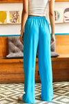 Belted Woven Viscose Palazzo Pants
