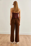 Belted Woven Viscose Palazzo Pants