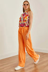 Belted Woven Viscose Palazzo Pants