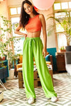 Basic Belted Woven Viscose Palazzo Pants