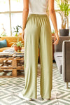 Belted Woven Viscose Palazzo Pants