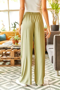 Belted Woven Viscose Palazzo Pants
