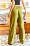 Belted Woven Viscose Palazzo Pants