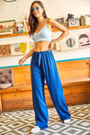 Belted Woven Viscose Palazzo Pants