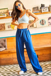 Belted Woven Viscose Palazzo Pants
