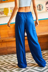 Belted Woven Viscose Palazzo Pants