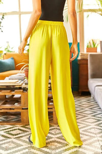 Belted Woven Viscose Palazzo Pants