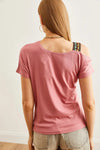 One-Shoulder Ethnic-Trim Blouse