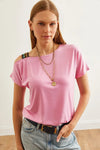 One-Shoulder Ethnic-Trim Blouse