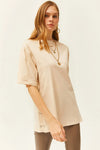 100% Cotton T-Shirt with Side Buttons