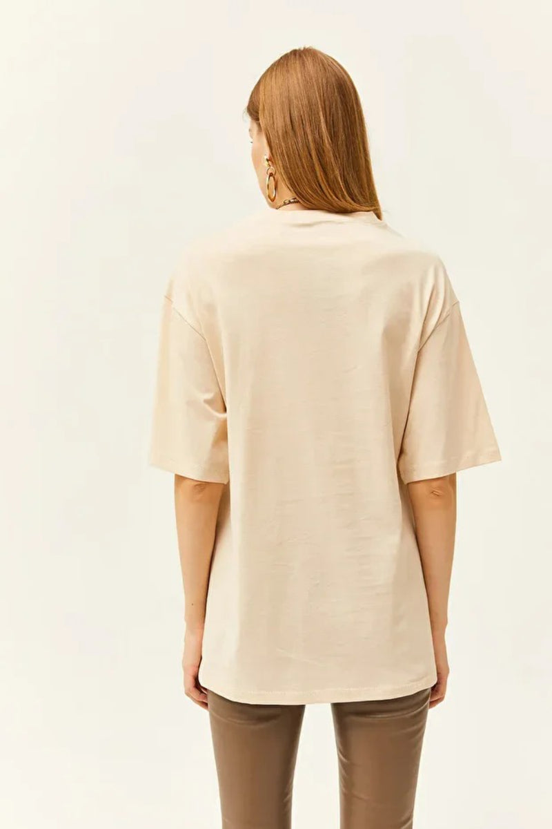 100% Cotton T-Shirt with Side Buttons