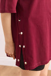 100% Cotton T-Shirt with Side Buttons