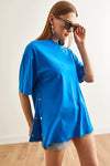 100% Cotton T-Shirt with Side Buttons