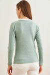 Neck-Detail Brushed Stretch Blouse