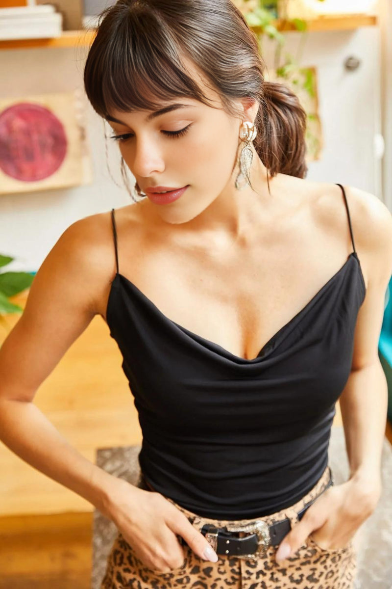 Cowl Neck Spaghetti Strap Blouse