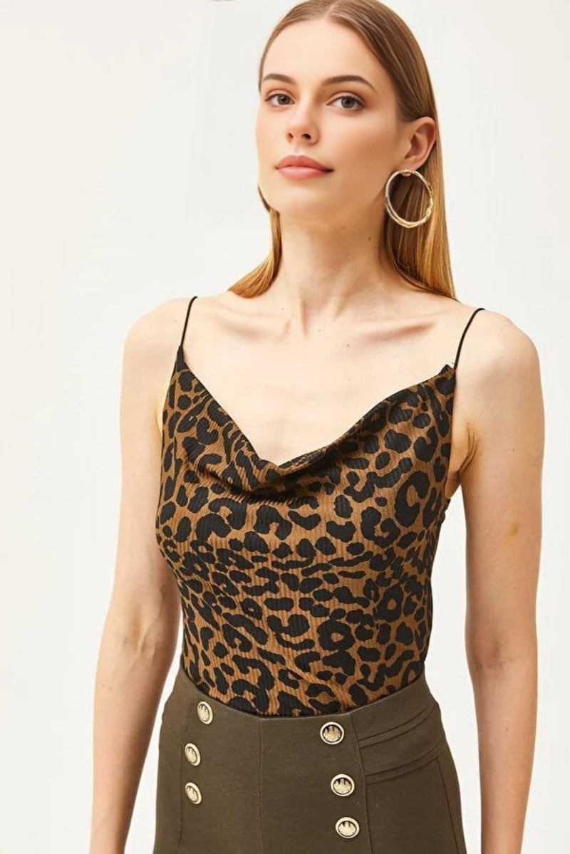 Cowl Neck Spaghetti Strap Blouse