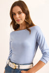 Premium Soft Touch Boat Neck Stretch Blouse