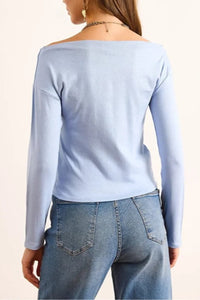 Premium Soft Touch Boat Neck Stretch Blouse
