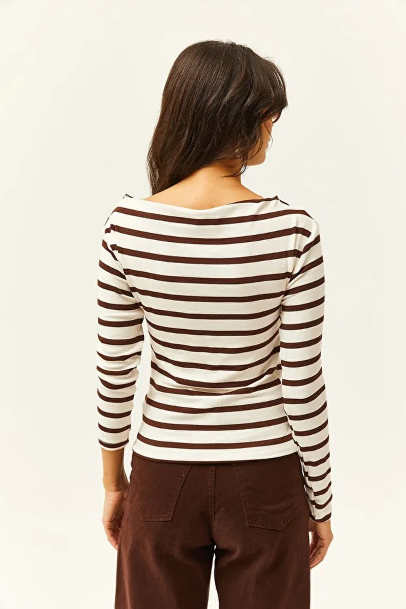 Premium Soft Touch Boat Neck Stretch Blouse