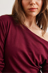 Premium Soft Touch Boat Neck Stretch Blouse