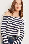 Premium Soft Touch Boat Neck Stretch Blouse