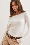 Premium Soft Touch Boat Neck Stretch Blouse