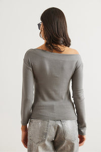 Premium Soft Touch Boat Neck Stretch Blouse