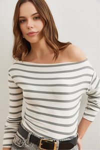 Premium Soft Touch Boat Neck Stretch Blouse
