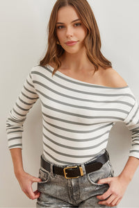 Premium Soft Touch Boat Neck Stretch Blouse