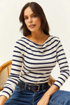 Premium Soft Touch Boat Neck Stretch Blouse