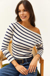 Premium Soft Touch Boat Neck Stretch Blouse