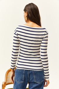 Premium Soft Touch Boat Neck Stretch Blouse