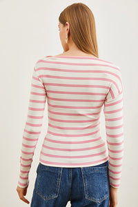 Premium Soft Touch Boat Neck Stretch Blouse