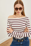 Premium Soft Touch Boat Neck Stretch Blouse