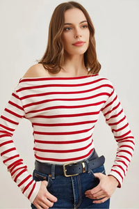 Premium Soft Touch Boat Neck Stretch Blouse