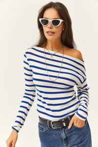 Premium Soft Touch Boat Neck Stretch Blouse