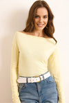 Premium Soft Touch Boat Neck Stretch Blouse